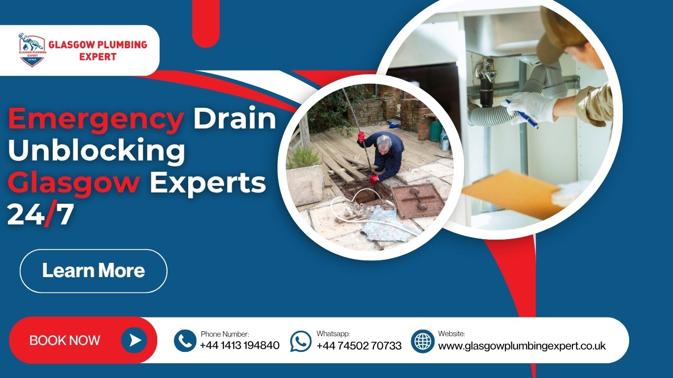 Emergency drain unblocking Glasgow experts providing 24/7 service